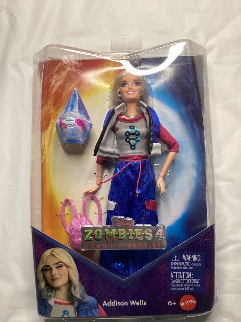Disney Zombies 4 Addison Wells Doll - Blue, Pink, Gray, Purple